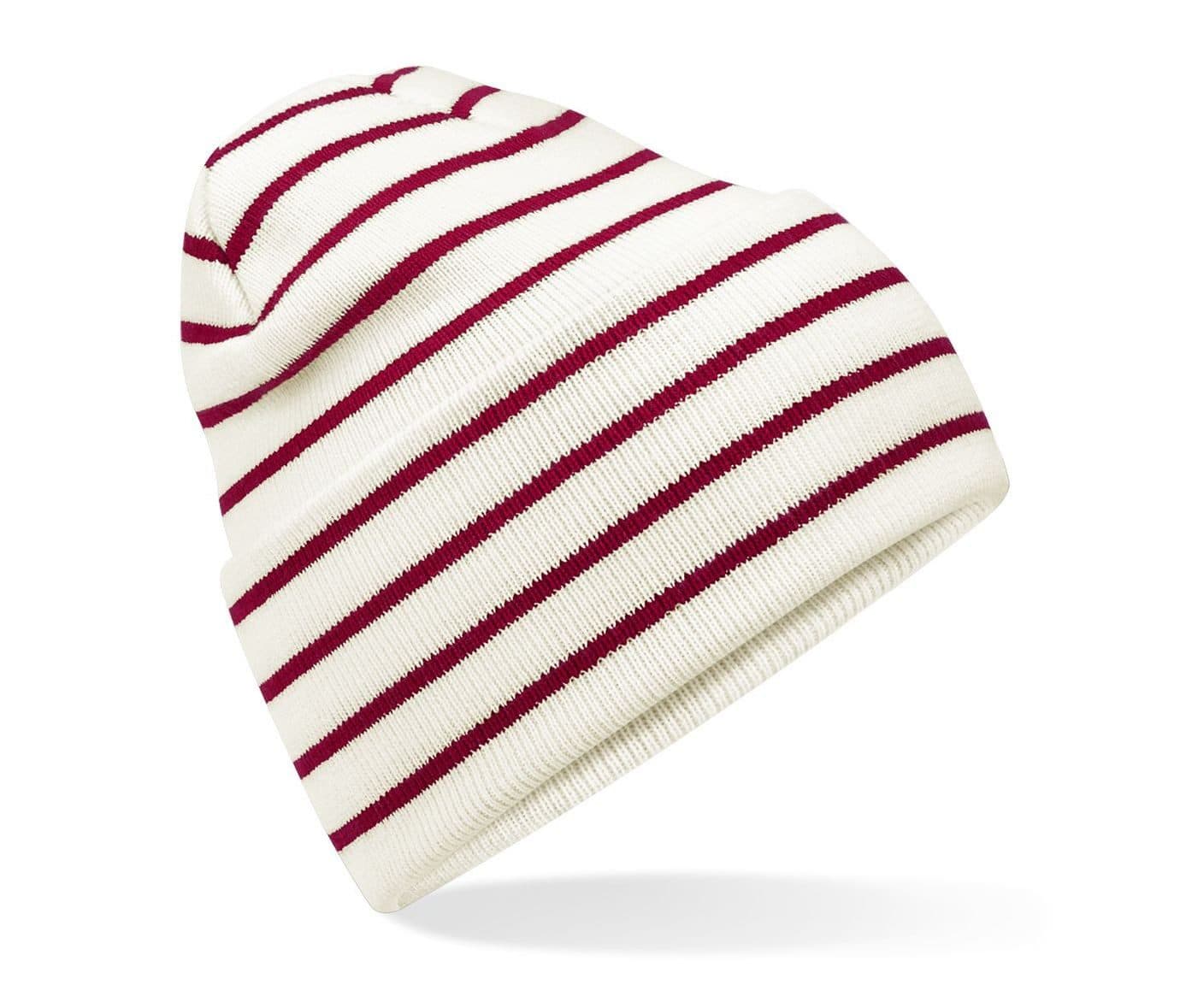 ORIGINAL DEEP CUFFED STRIPED BEANIE coloris Blanc doux / Rouge classique