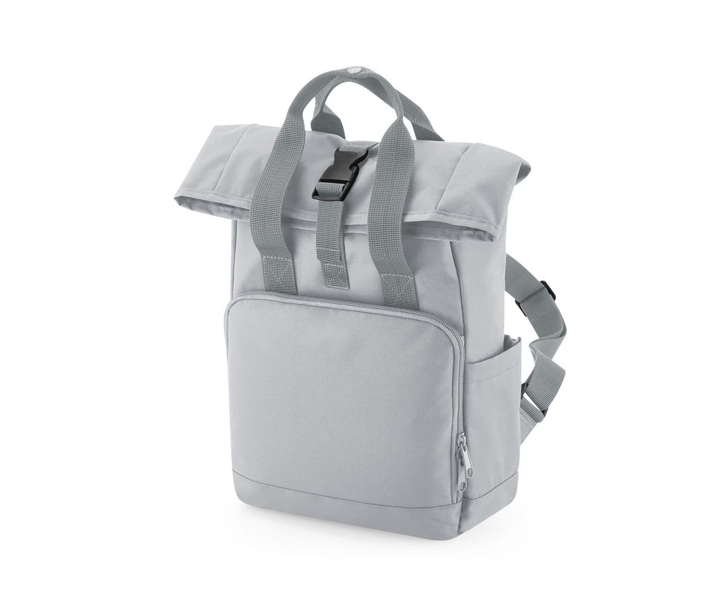 RECYCLED MINI TWIN HANDLE ROLL-TOP LAPTOP BACKPACK coloris Gris clair