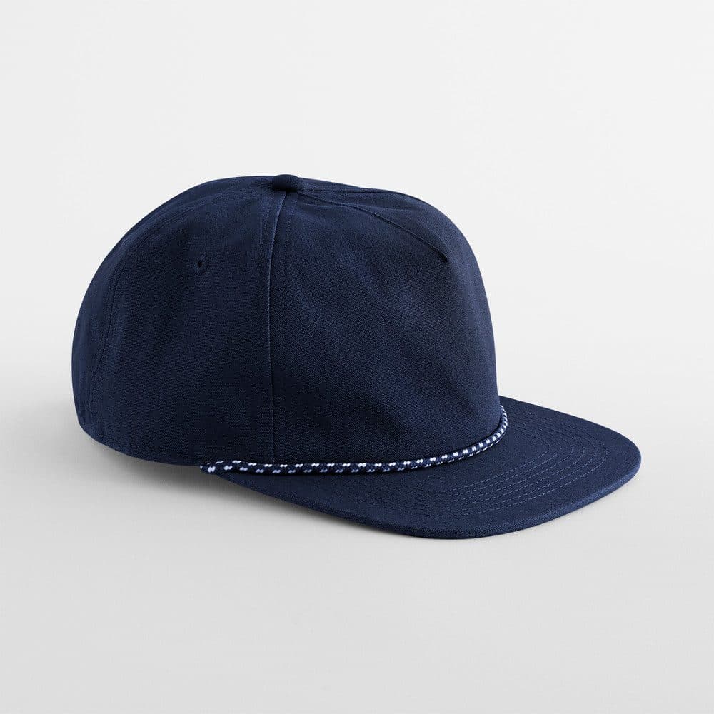 EARTHAWARE® ORGANIC COTTON 5 PANEL ROPE CAP coloris Marine oxford