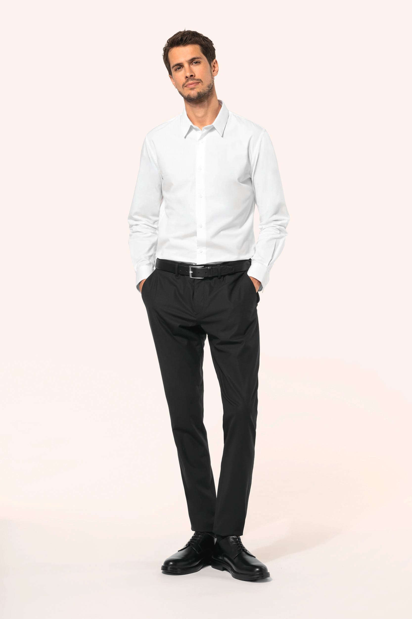 Chemise popeline manches longues homme en situation