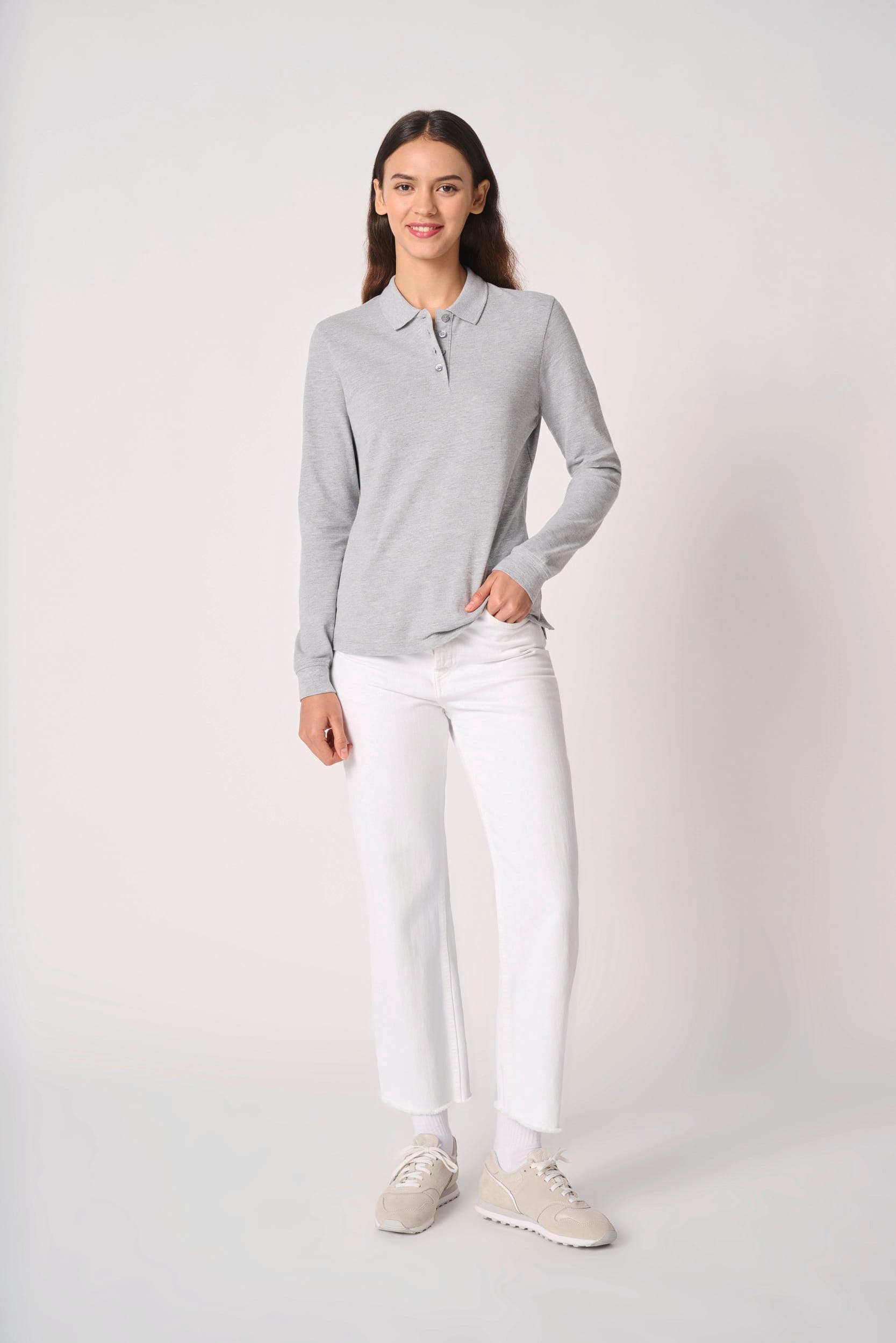 Polo piqué LSL femme en situation