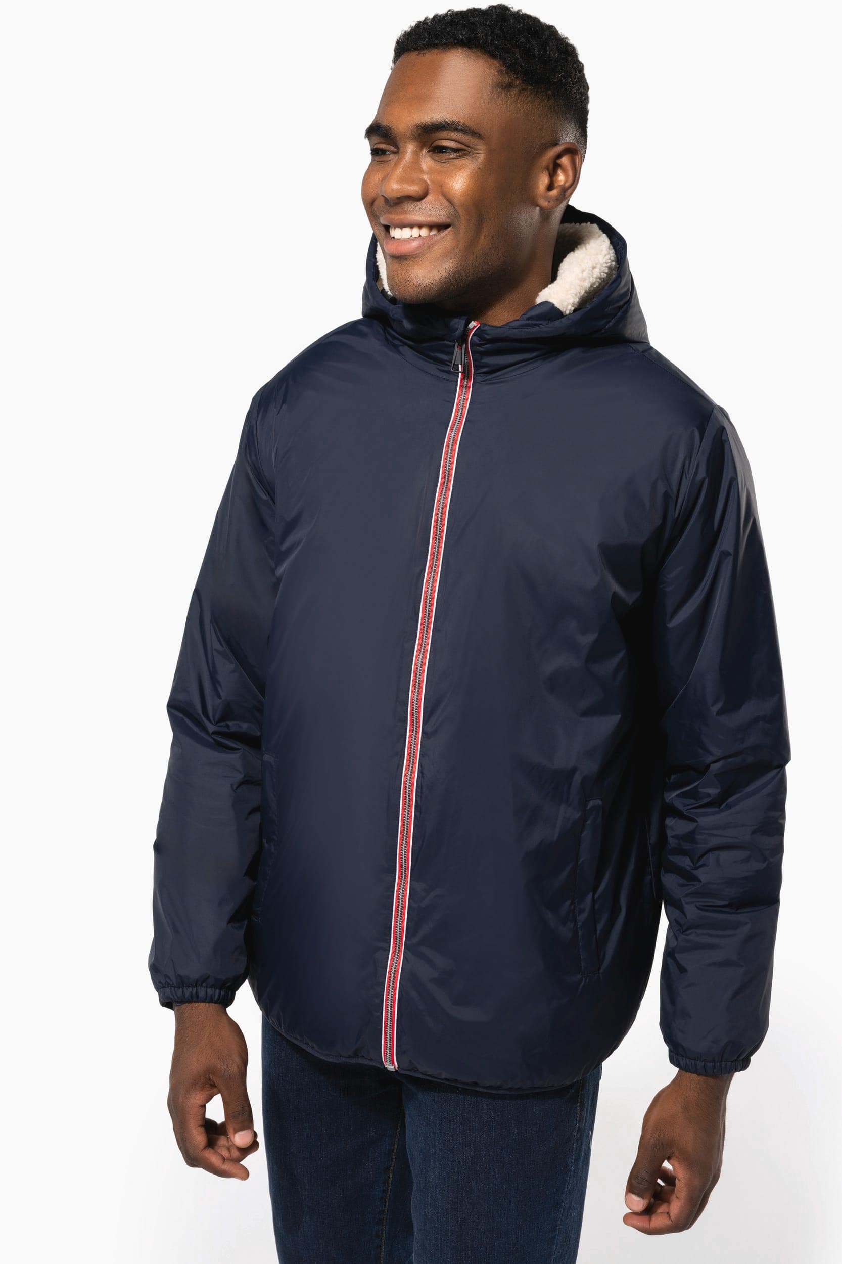Veste doublée sherpa unisexe en situation