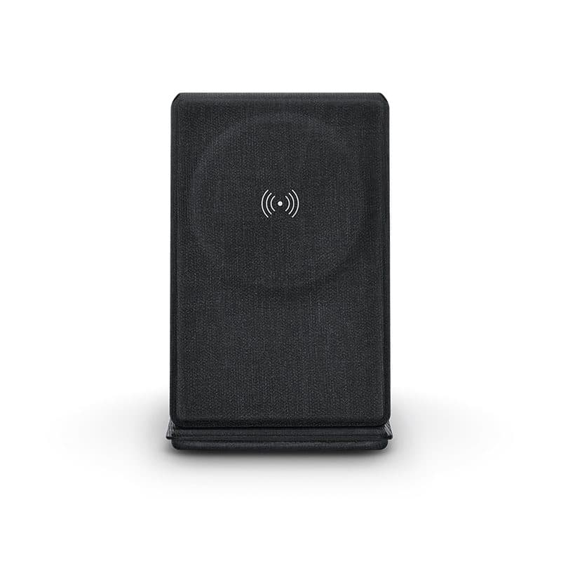 CHARGEUR INDUCTION 3 EN 1 ET SUPPORT PLIABLE EN rPET en situation
