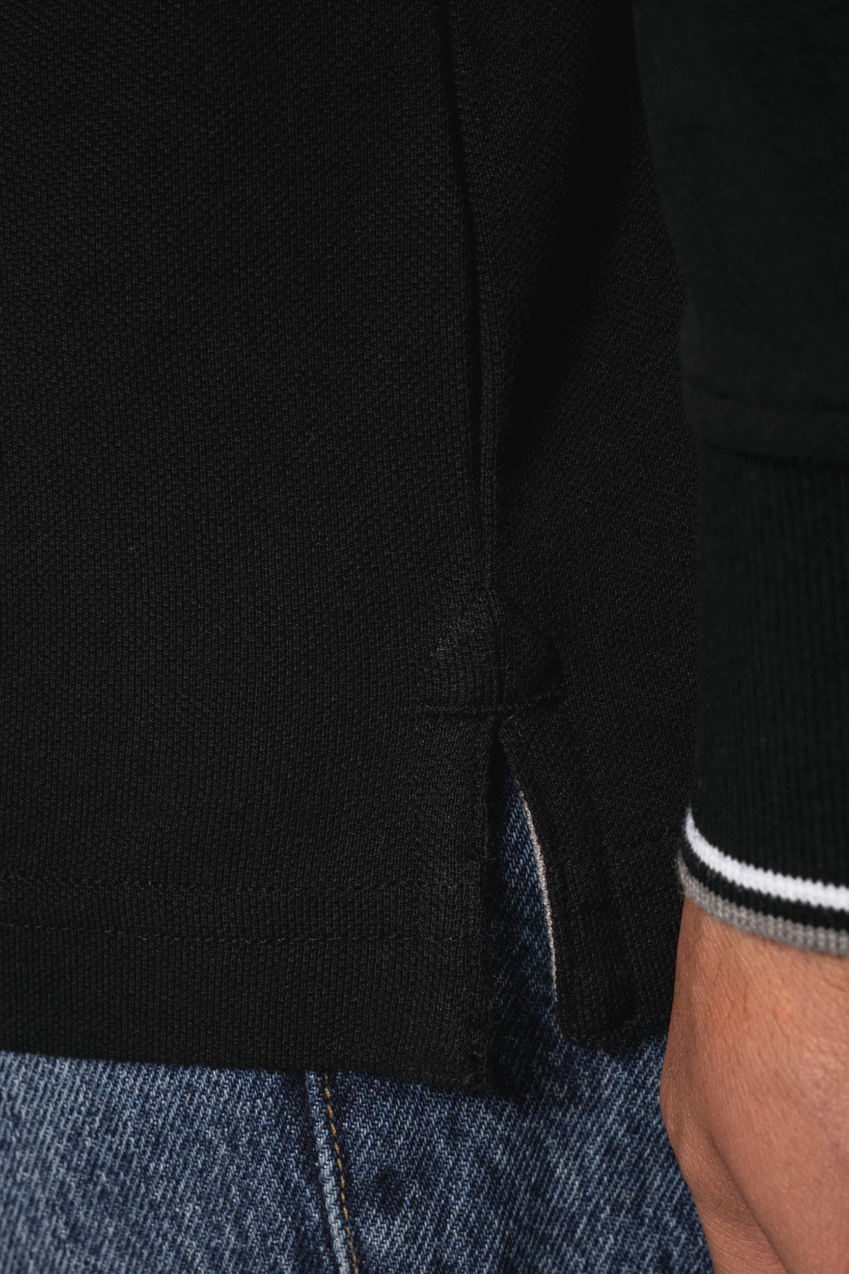 Polo maille piquée manches longues homme en situation