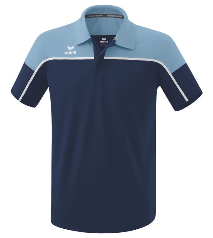 Polo CHANGE by erima coloris Marine / Denim délavé / Blanc