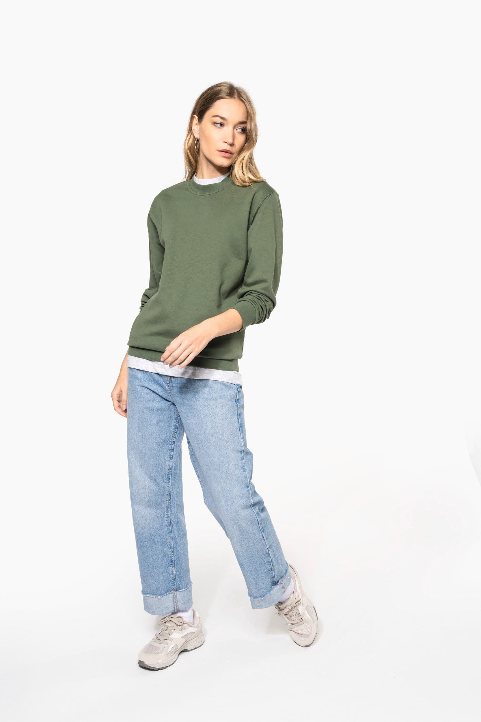 Sweat-shirt col rond unisexe en situation