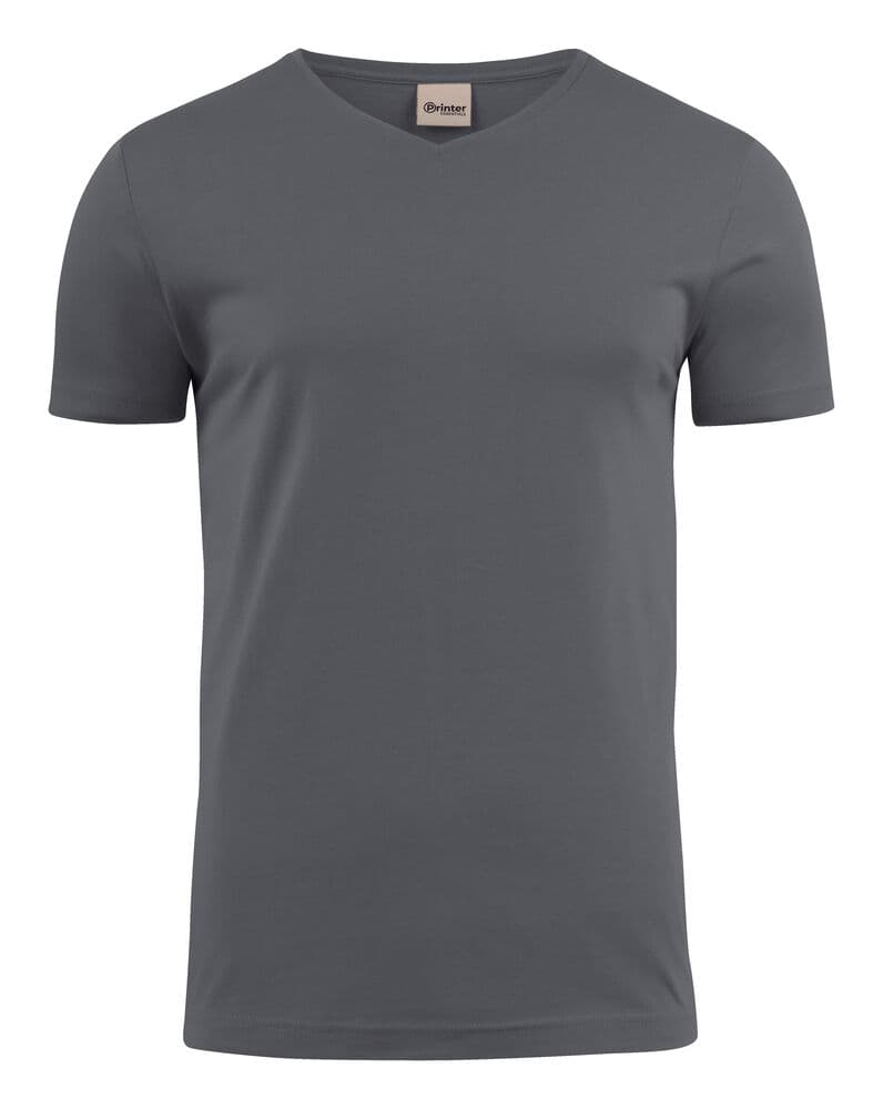 Heavy T-Shirt Col V Hommes coloris Gris Acier