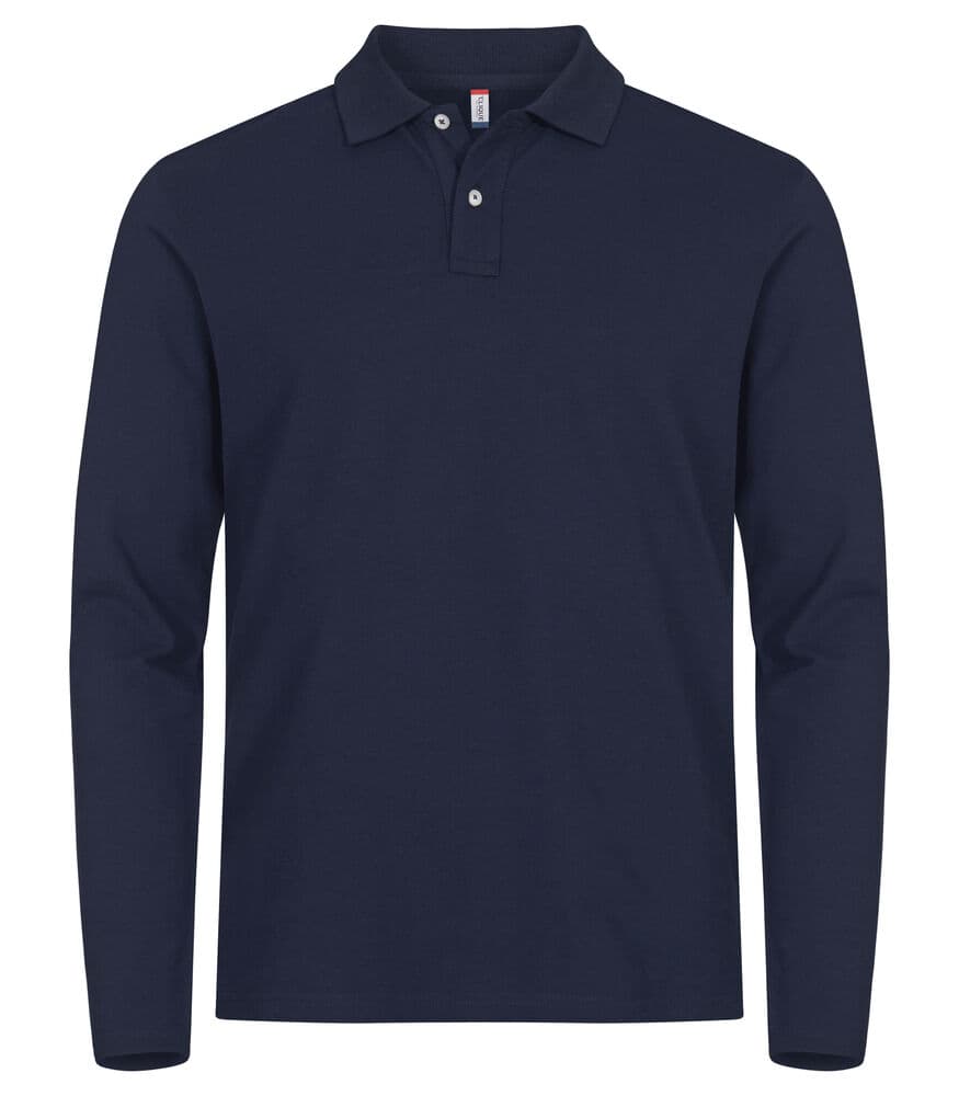 Clique Stretch Premium Polo L/S coloris Marine foncé