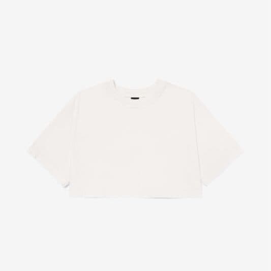 WOMEN'S HEAVYWEIGHT WASHED CROPPED TEE coloris Blanc vintage