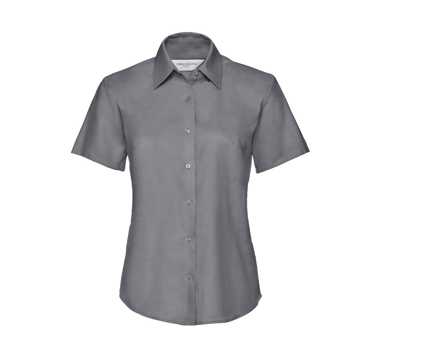 LADIES' SHORT SLEEVE TAILORED OXFORD SHIRT coloris Argent