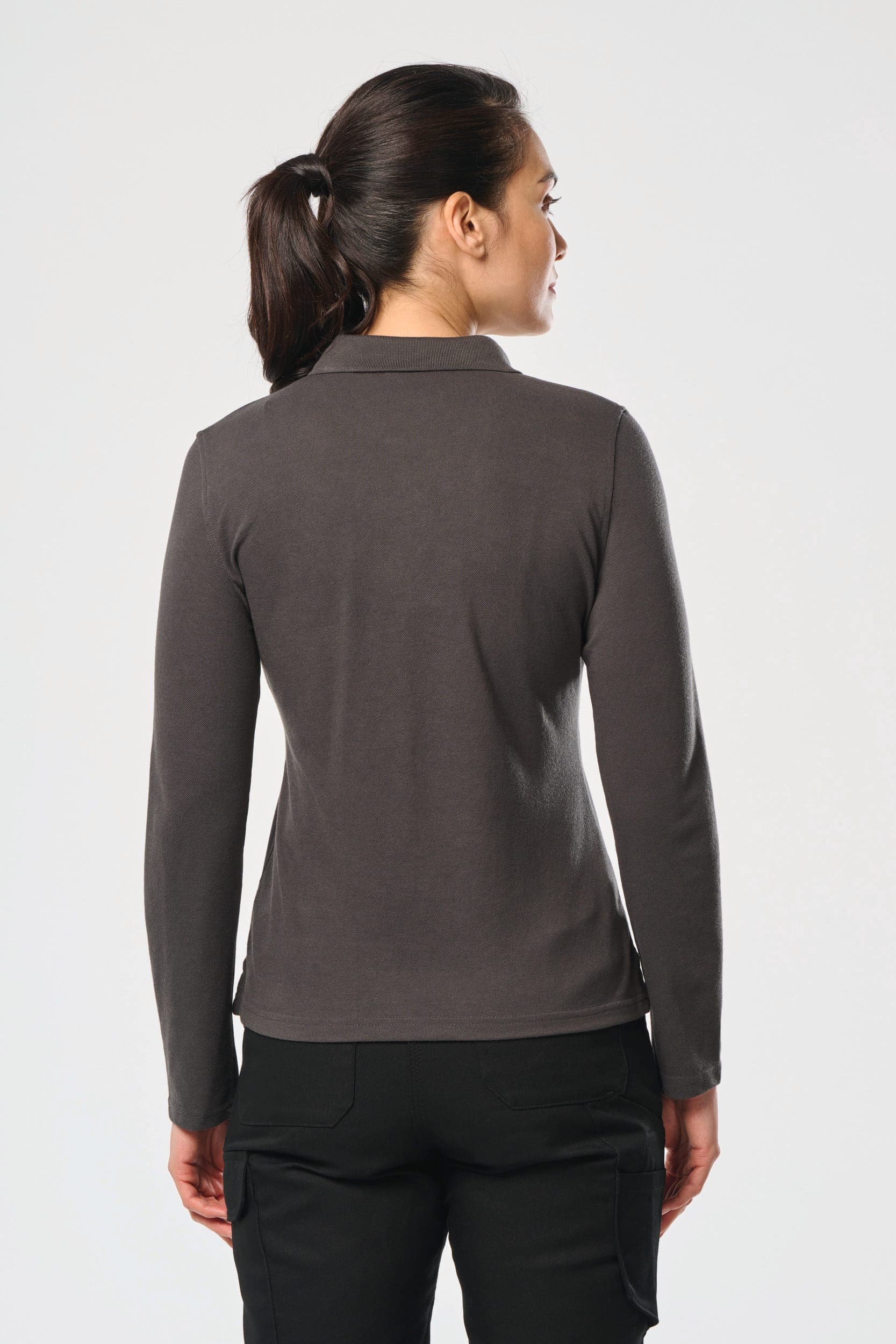 Polo manches longues femme en situation