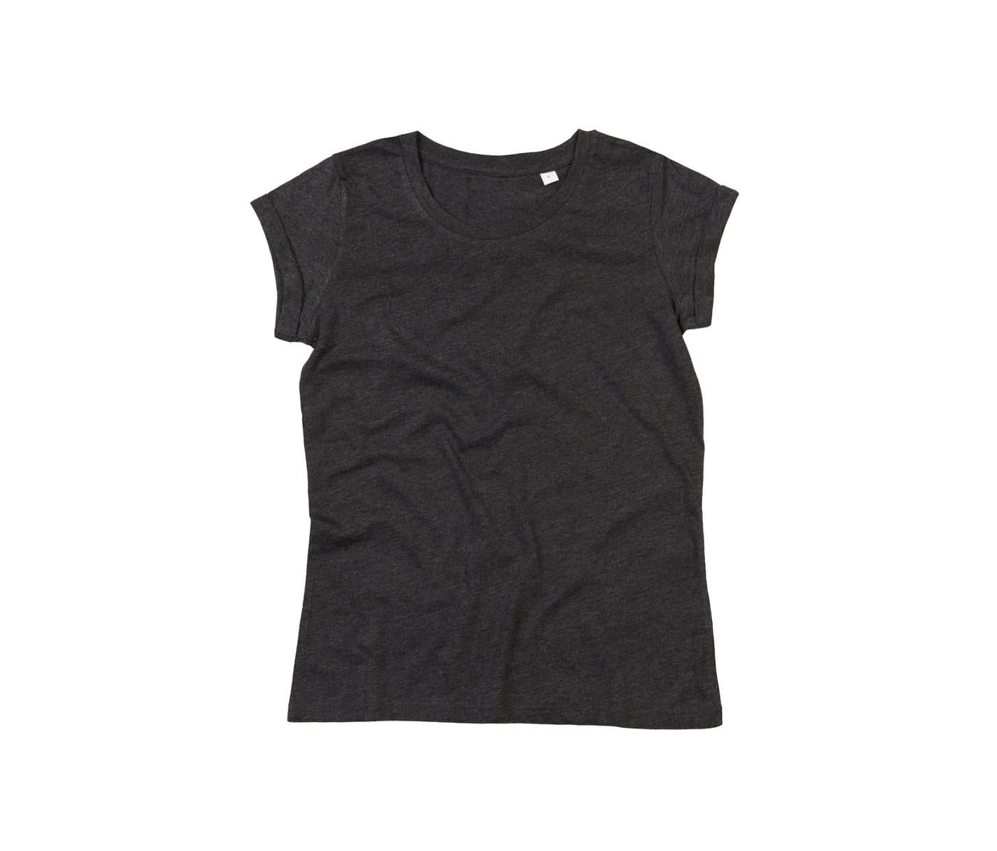 WOMEN'S ROLL SLEEVE T coloris Gris charbon chiné