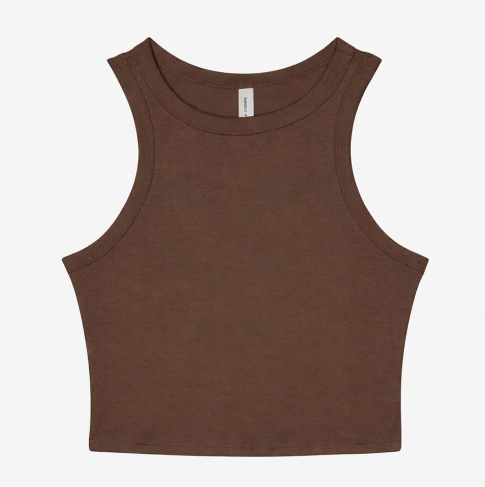 WOMEN'S MICRO RIB RACER TANK coloris Cacao chiné