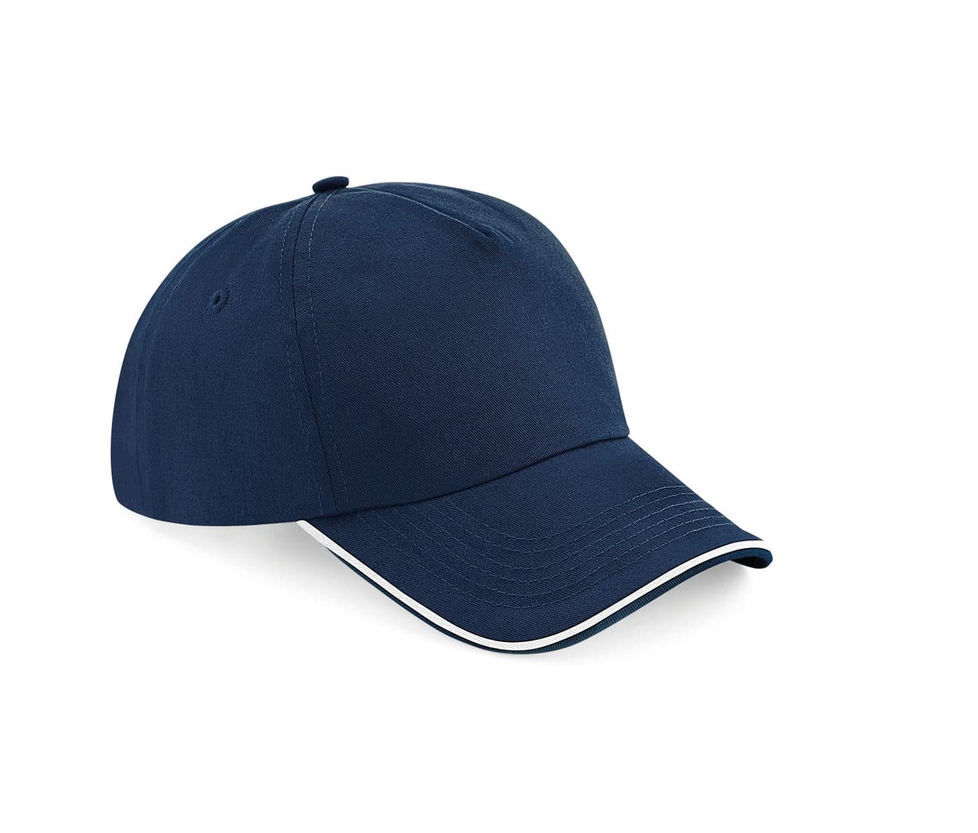 AUTHENTIC 5 PANEL CAP - PIPED PEAK coloris Bleu marine / Blanc