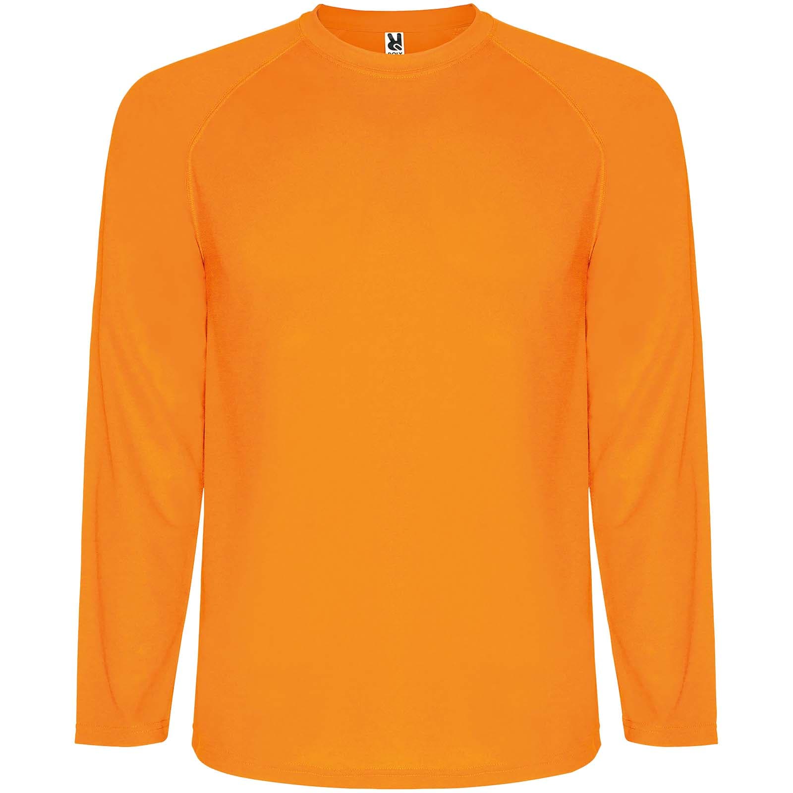 T-shirt de sport de 150 g/m² Montecarlo à manches longues pour enfants coloris Orange fluo