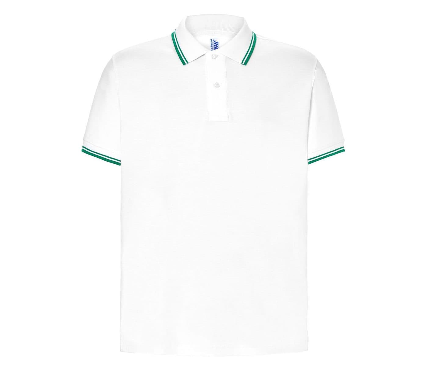 MAN REGULAR POLO coloris Blanc / Vert kelly