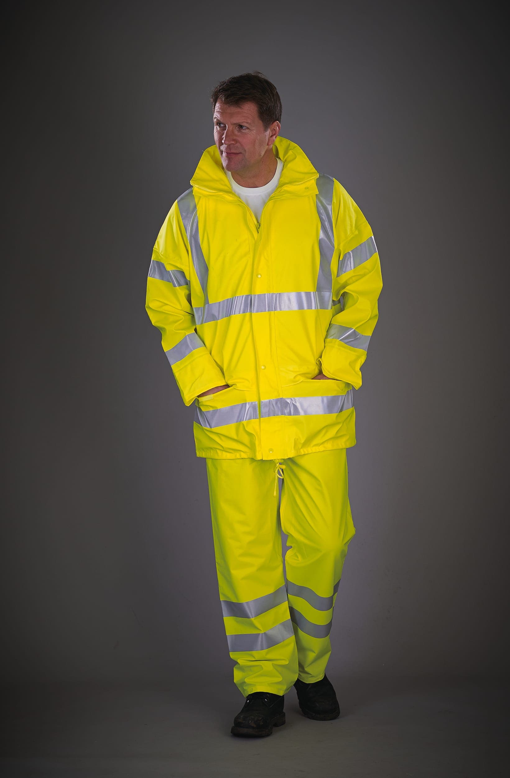 Veste de pluie respirante Hi-Vis Soft Flex en situation