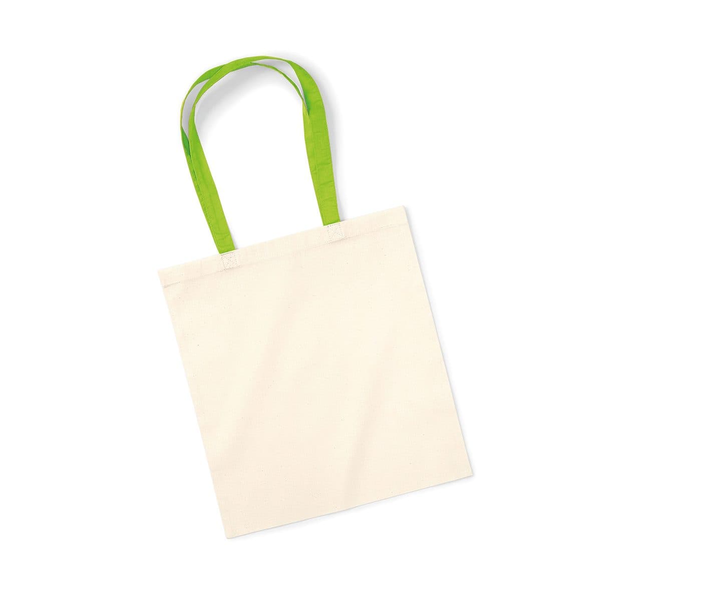 BAG FOR LIFE - CONTRAST HANDLES coloris Naturel / Vert citron
