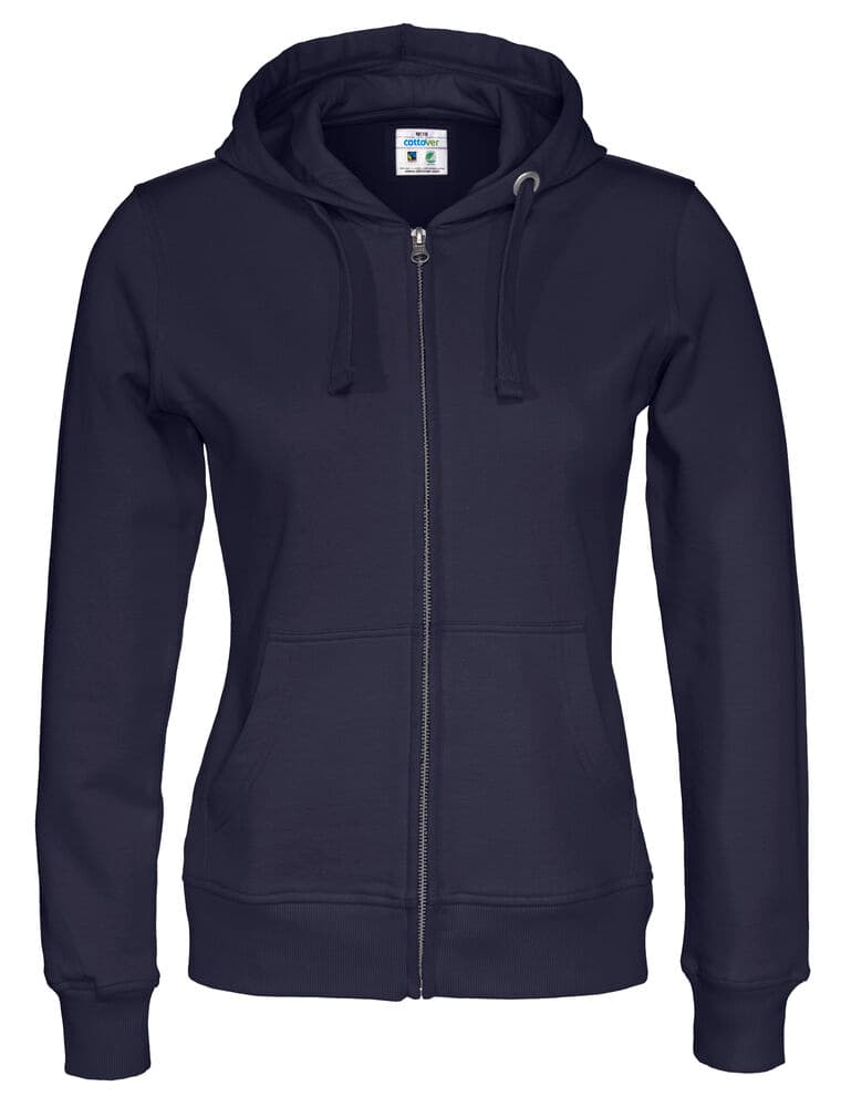 HOODIE FERMETURE COMPLÈTE FEMME - CERTIFIÉ GOTS coloris Marine