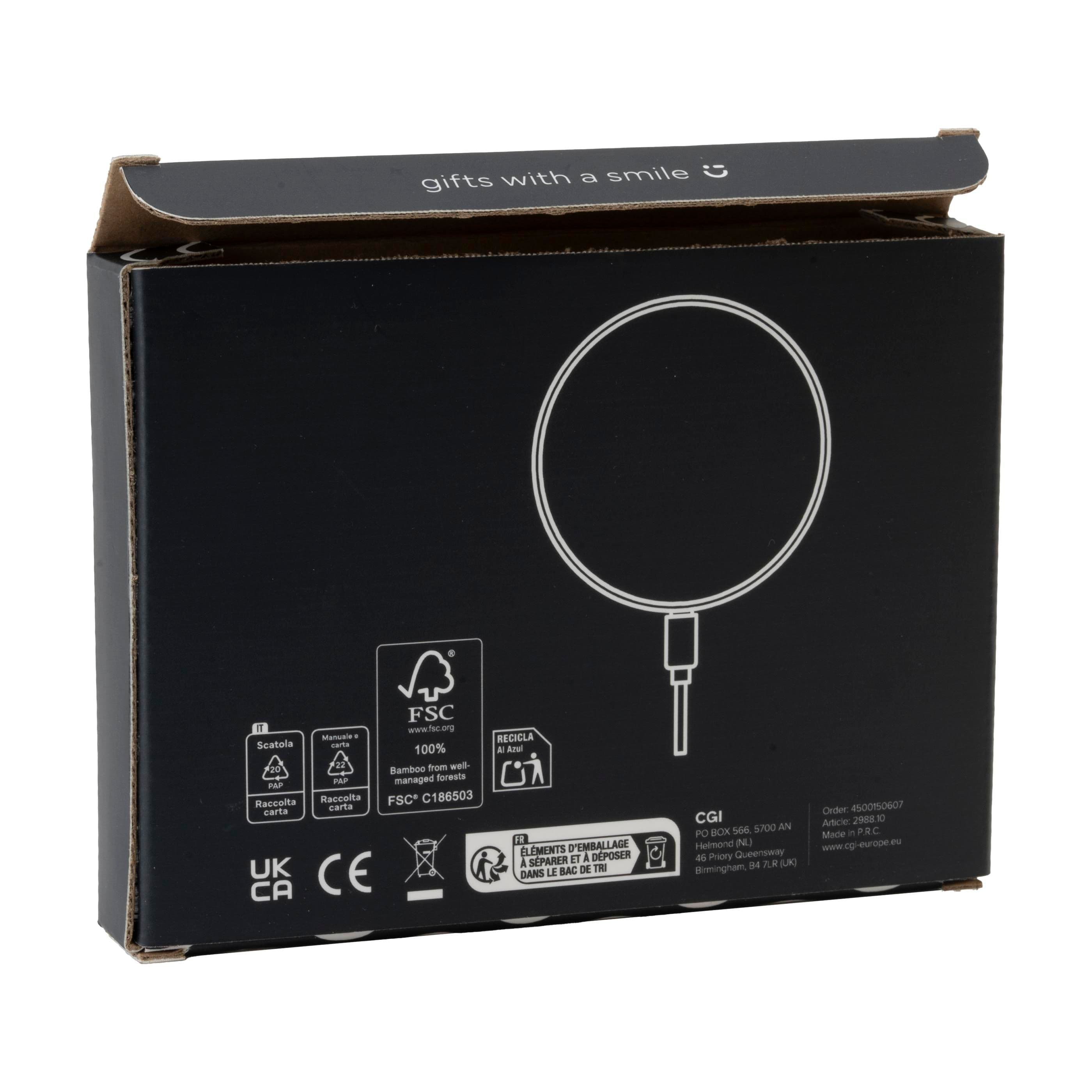 Chargeur rapide sans fil bambou 15W en situation
