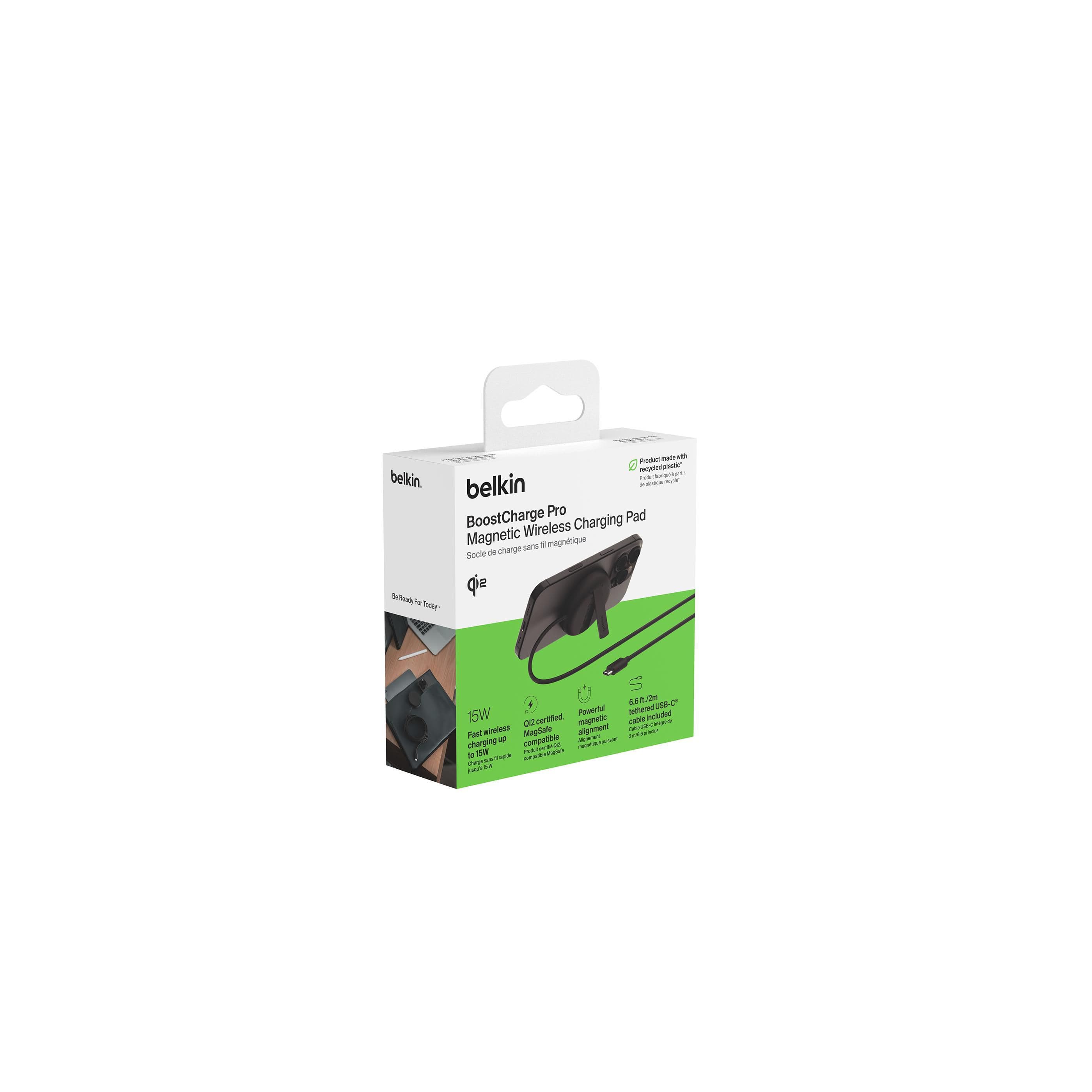 Tapis de charge Belkin Boost Charge Qi2 15W magnétique en situation
