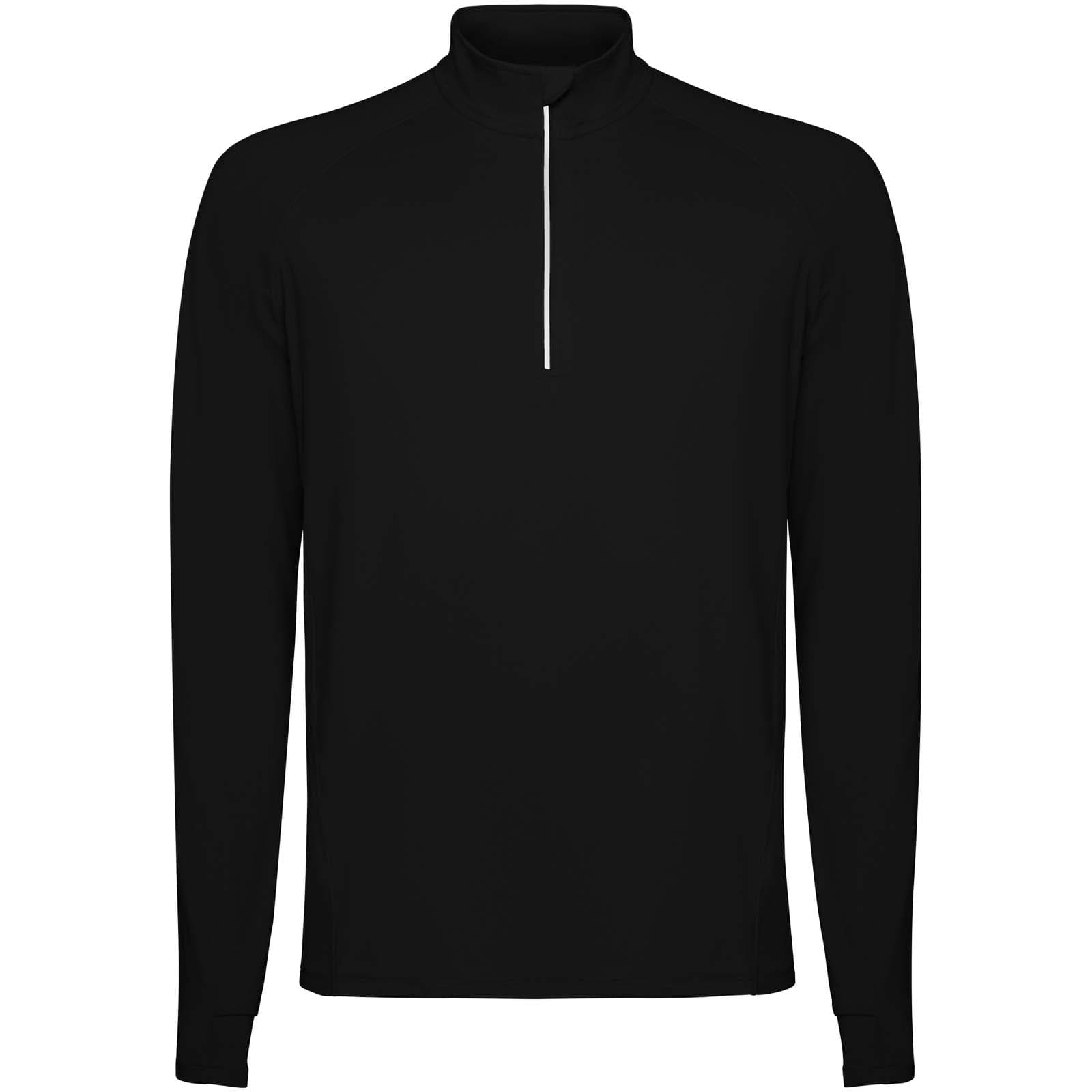 Sweatshirt de 200 g/m² Estambul à manches longues et col demi-zip pour homme coloris Noir