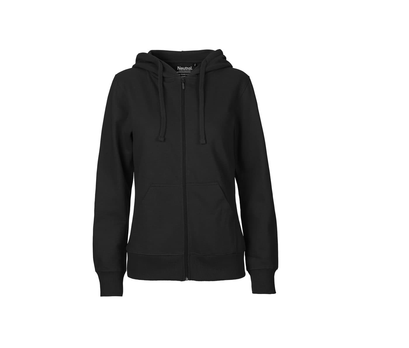 LADIES HOODIE WITH ZIP coloris Noir