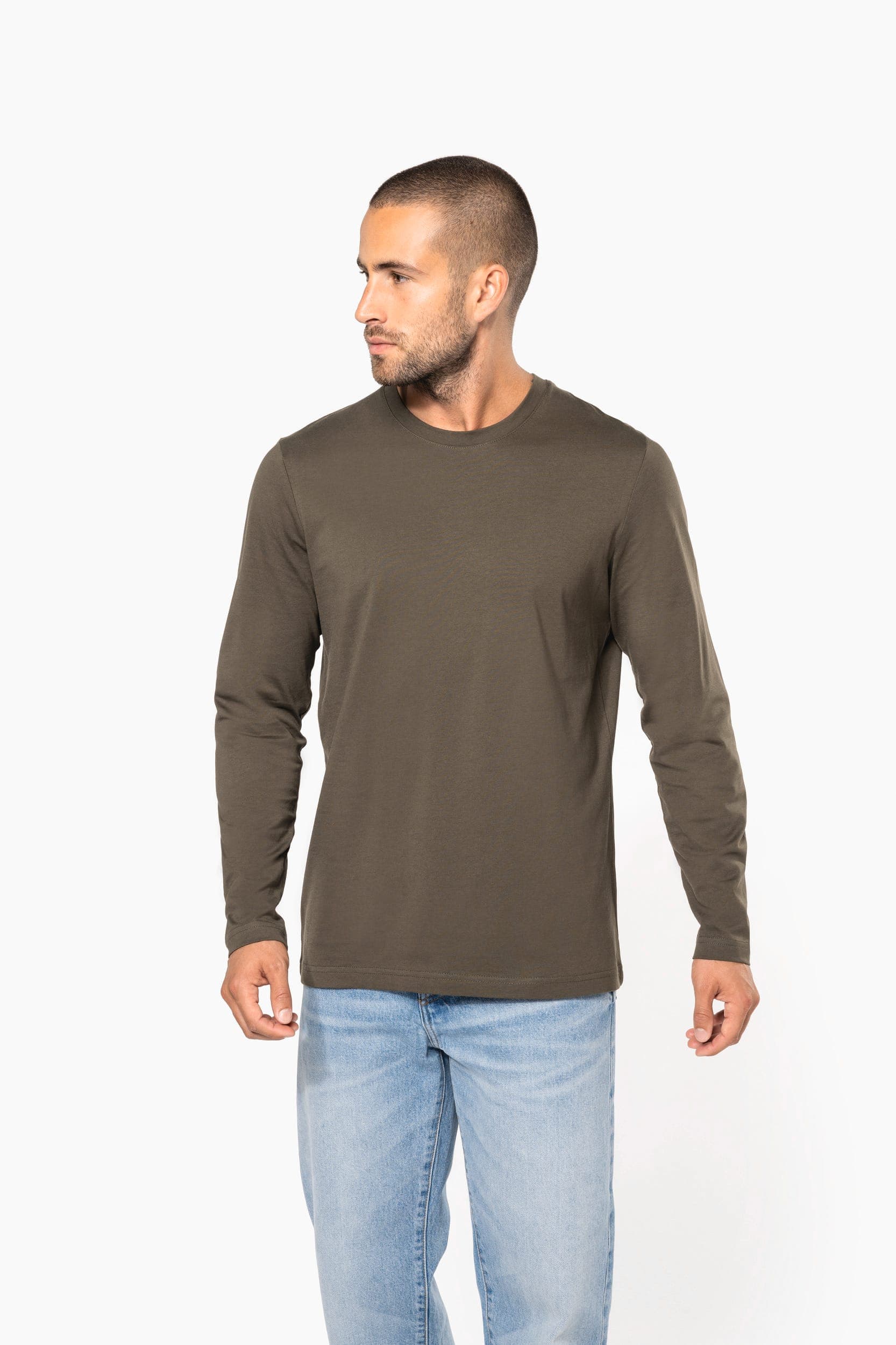 T-shirt col rond manches longues homme en situation