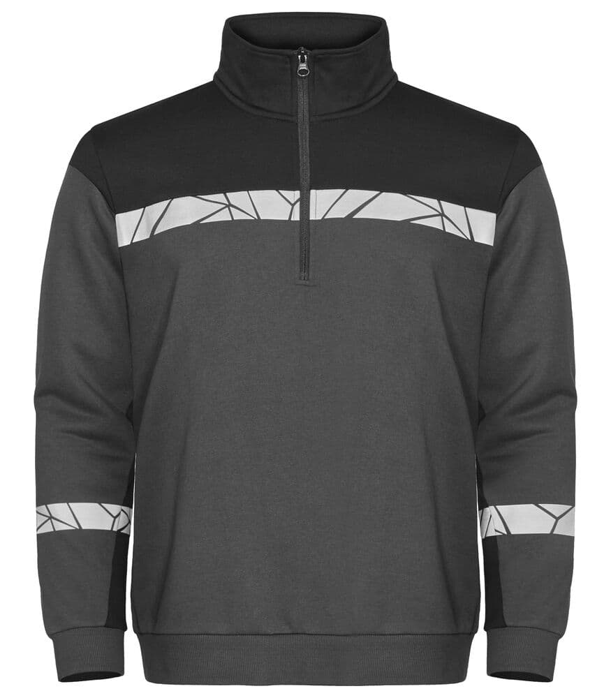 7102 SWEAT DEMI-FERMETURE coloris Gris / Noir