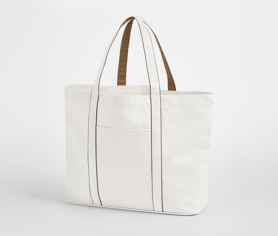COURTSIDE LARGE TOTE coloris Blanc doux / Caramel