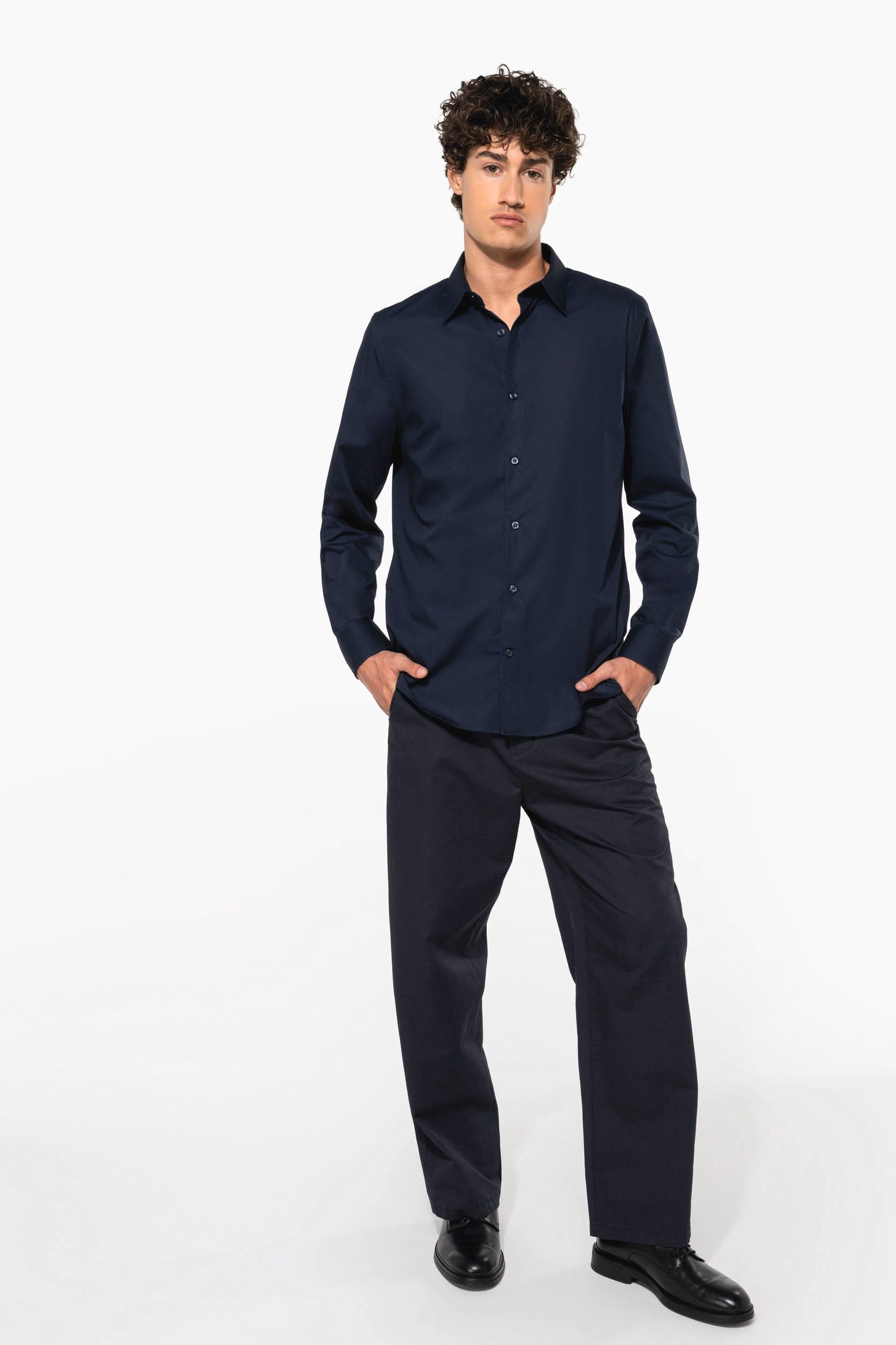 Chemise popeline manches longues homme en situation