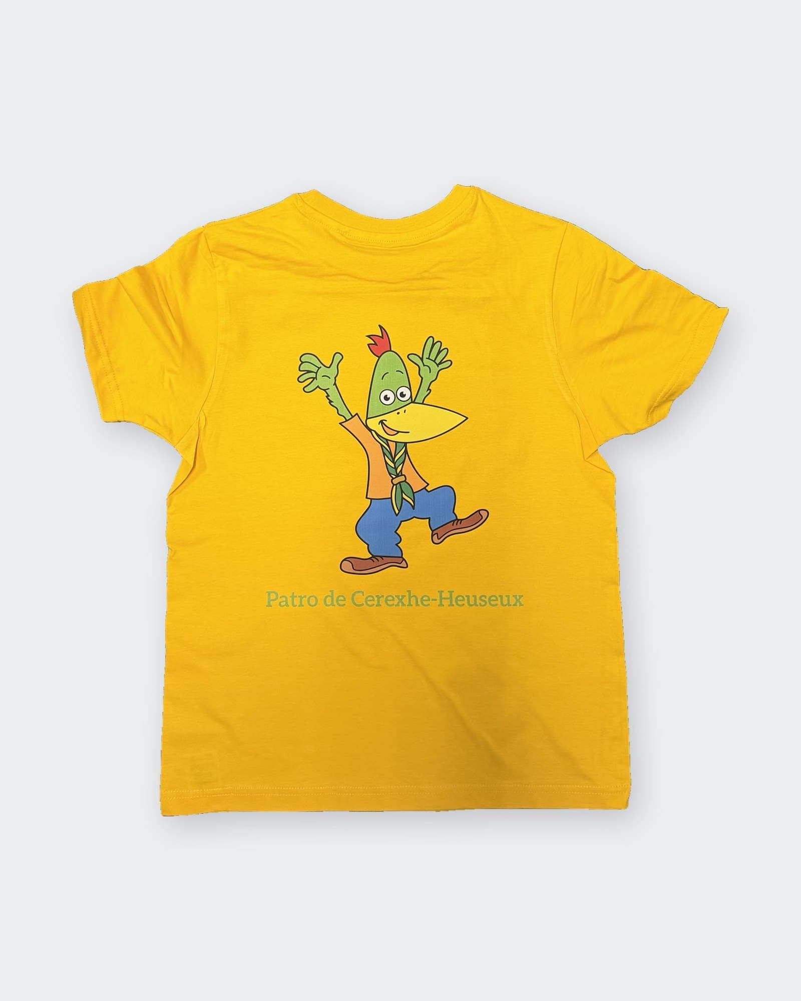 T-shirt enfant jaune imprimé pour le Patro de Cerexhe-Heuseux